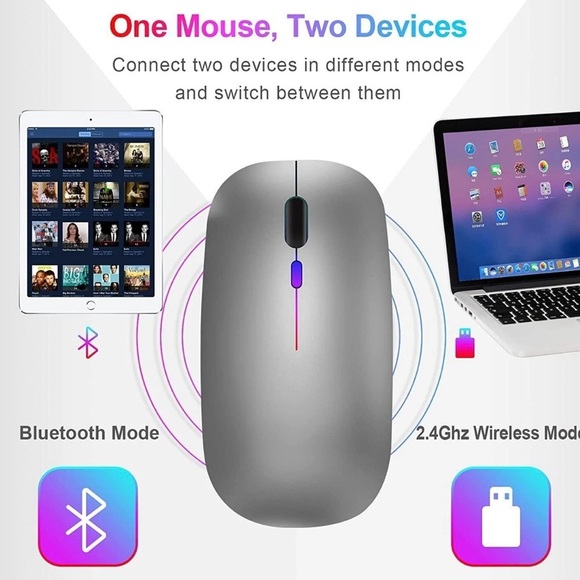 Brand New RGB Wireless Mouse LED Gaming Mouse Bluetooth Rechargeable - Picture 9 of 14